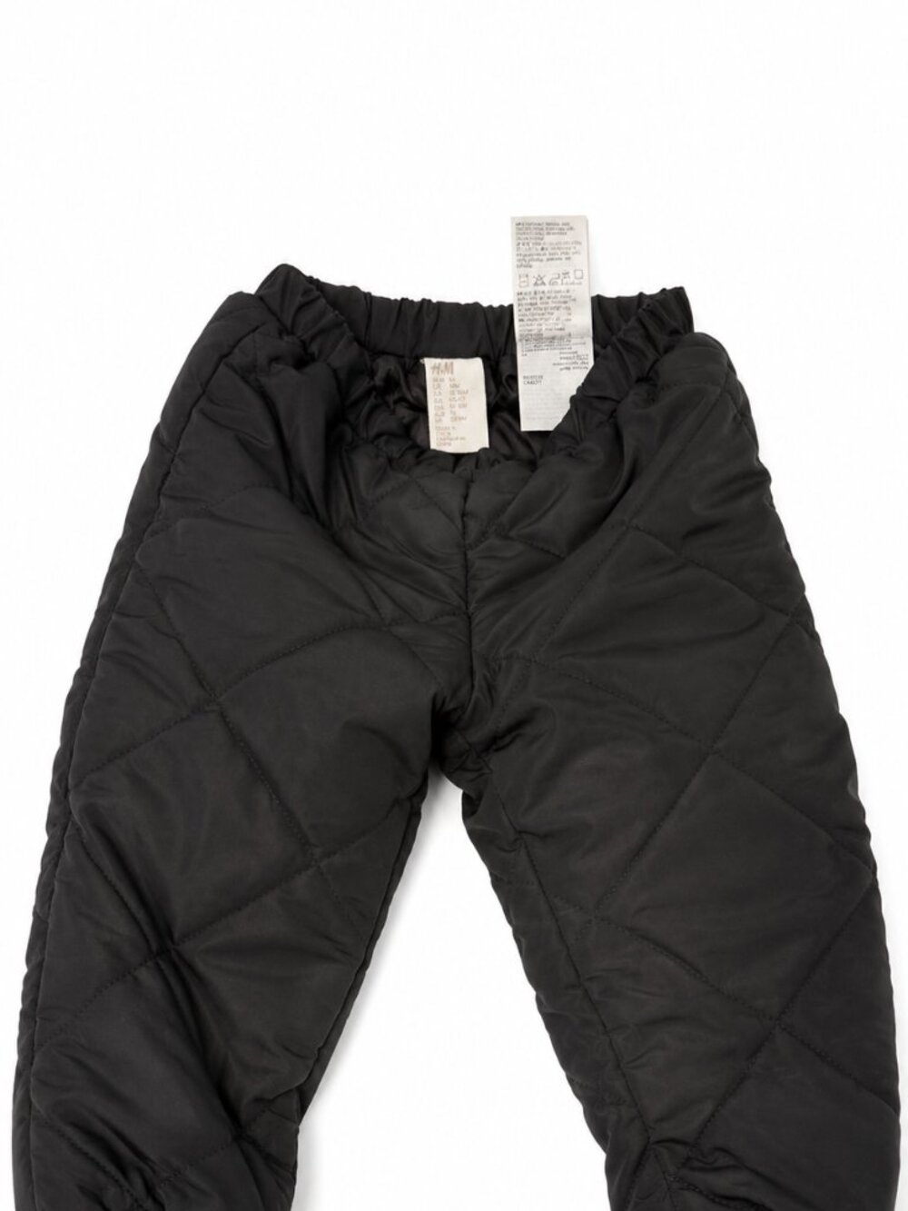 H&M Baby Black Quilted Puffer Pants – Size 12–18 Months